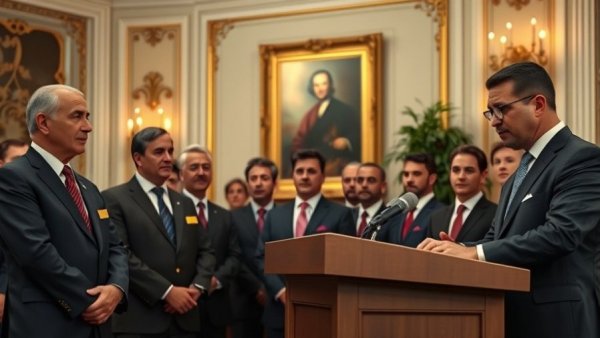 MAHA pronatalist agenda: formal gathering at a podium with speakers.