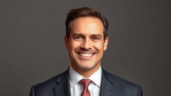 Professional portrait of a smiling man in business attire.