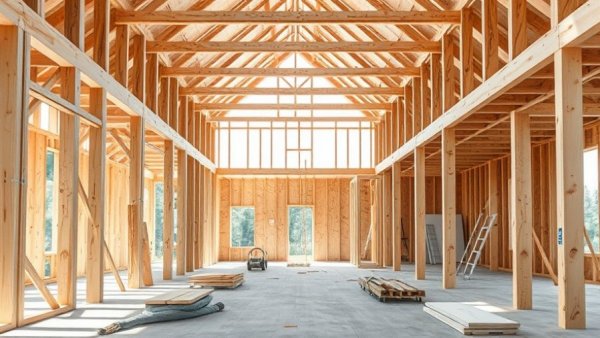 Modern home framework under construction in 2026 for building your own home.