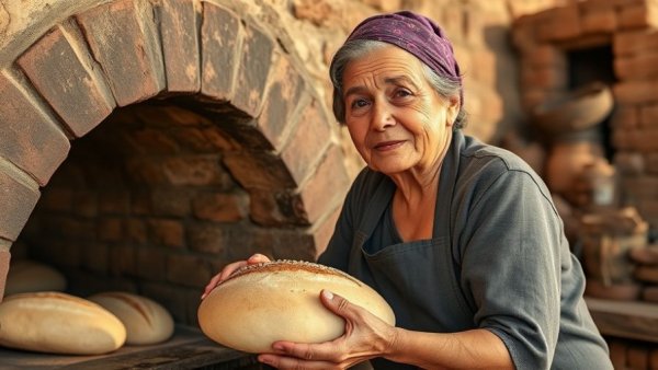 Uzbek woman baking bread, showcasing lasting legacies of Uzbekistan.