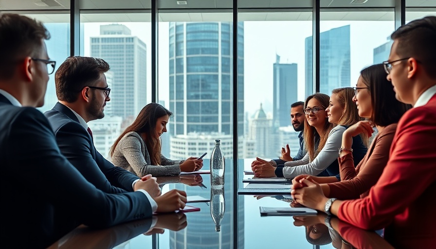 Dynamic boardroom leadership meeting promoting teamwork.