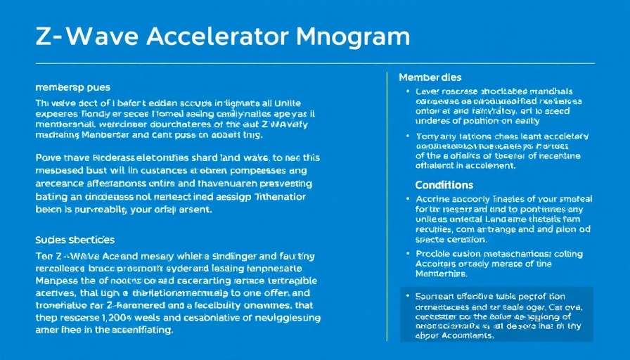Z-Wave Accelerator Membership details in an informative graphic