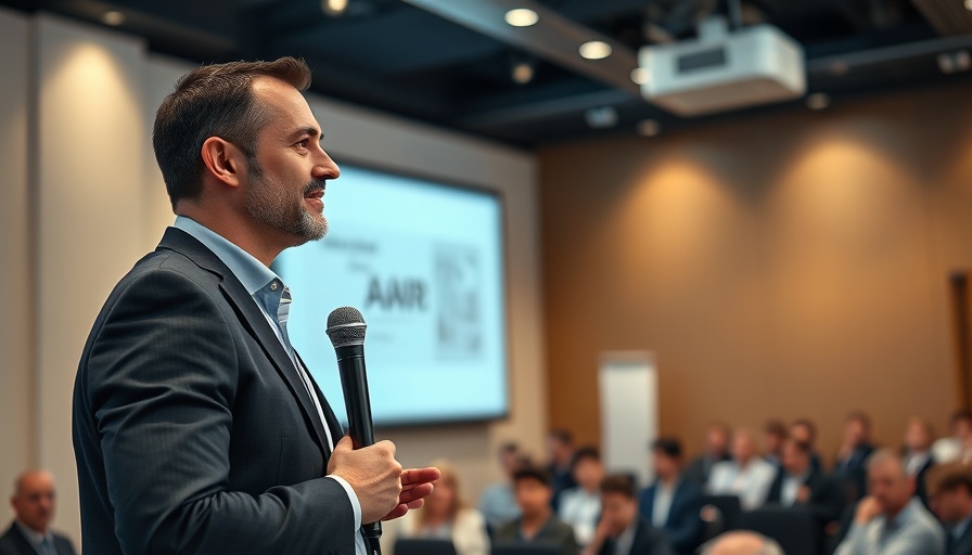 Smart homes technology presentation at a conference.