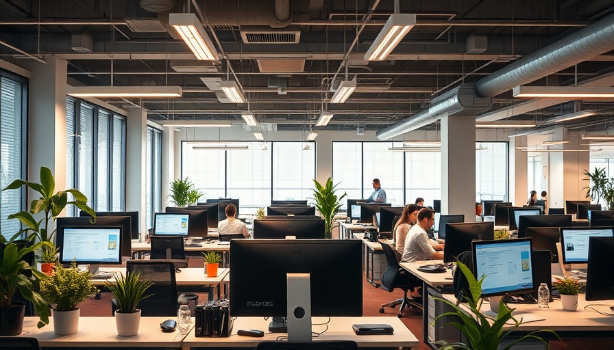 State Farm office with employees focused on computers