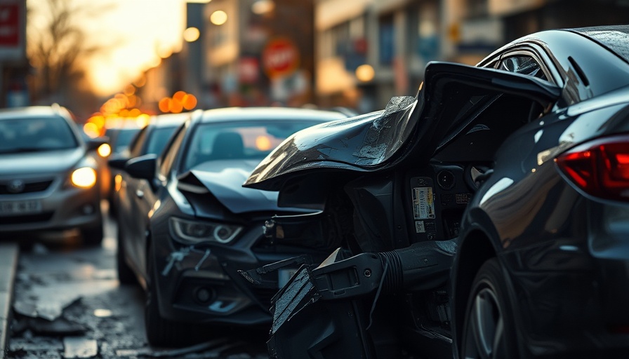 Unusual car accidents in Florida, heavily damaged vehicles, urban street scene.