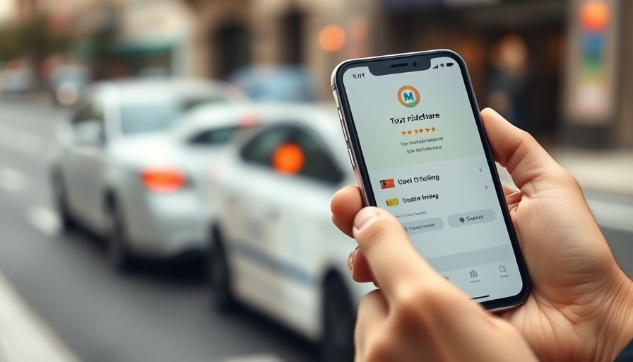 Close-up of smartphone with rideshare app and car in Tampa street.