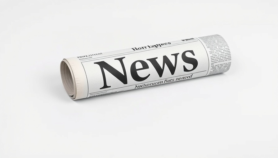 Rolled newspaper with 'News' headline, white background.