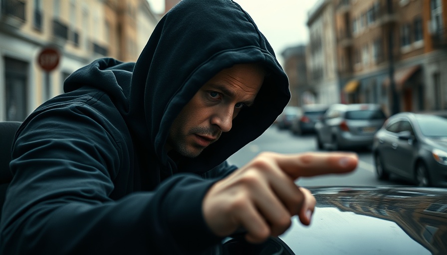 Man attempting car break-in highlighting Massachusetts crime statistics.