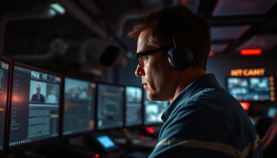 Security officer monitoring CCTV, exemplifying commercial security trends 2025.