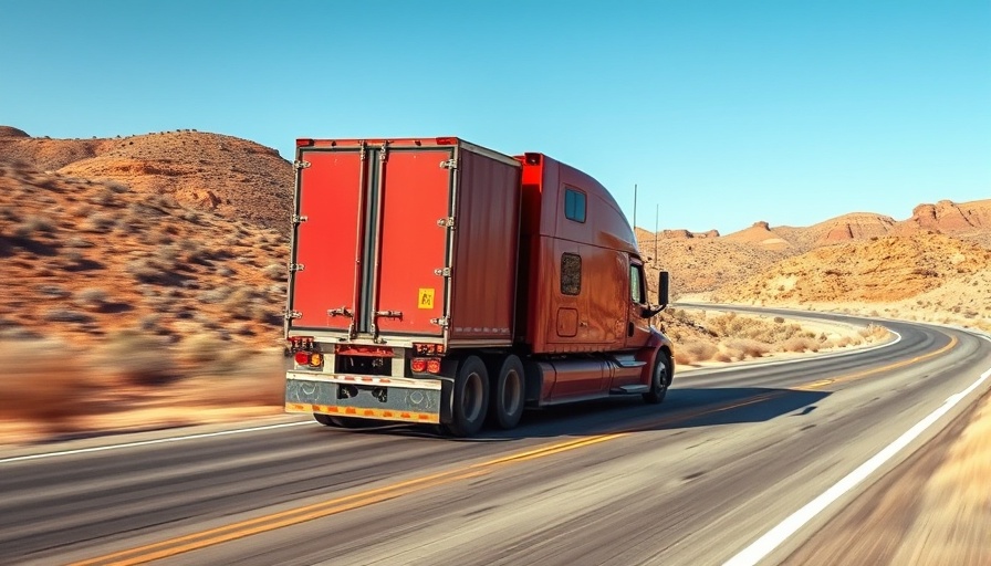 Red freight truck on highway illustrating truck accident liability.
