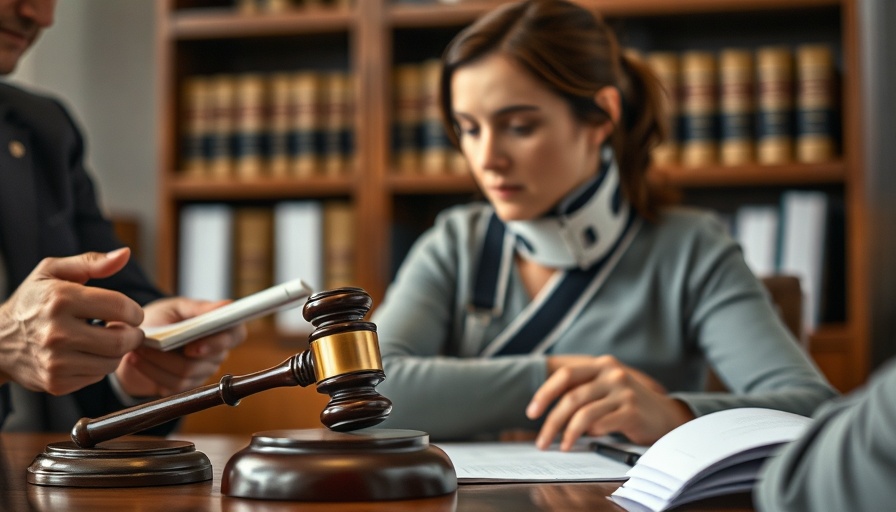 Injured woman consulting about when to contact a personal injury lawyer.