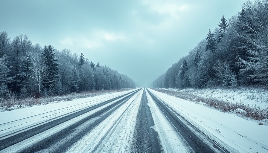 Snow-covered Georgia road during winter, Stay Safe on Georgia’s Winter Roads.