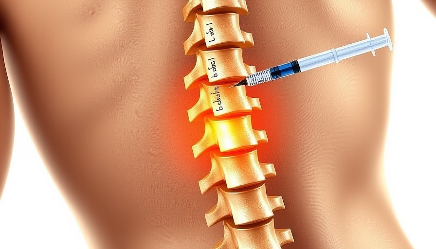 Illustration of epidural steroid injection for chronic back pain relief.