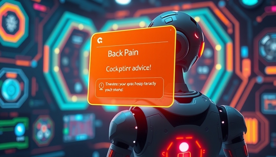 AI chatbot back pain advice concept on digital interface.