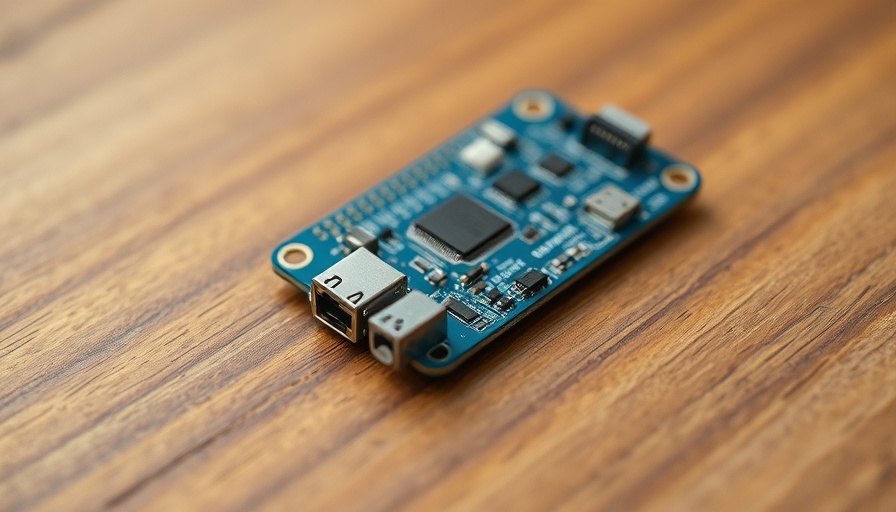 Compact blue WiGig circuit board, home automation human detection, detailed view.