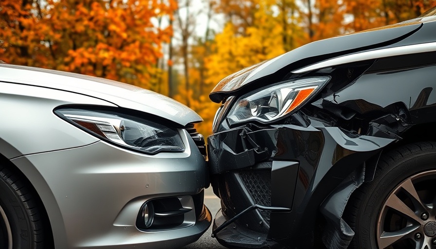 Car rear-end collision highlighting brake checking legality in California.