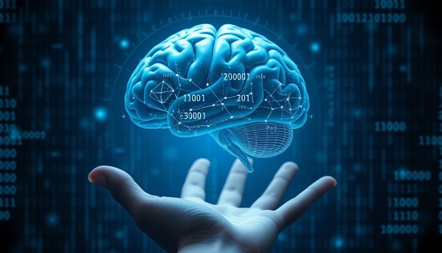 Futuristic digital brain with binary code conveying the concept of AI, how to keep AI from making us stupid.