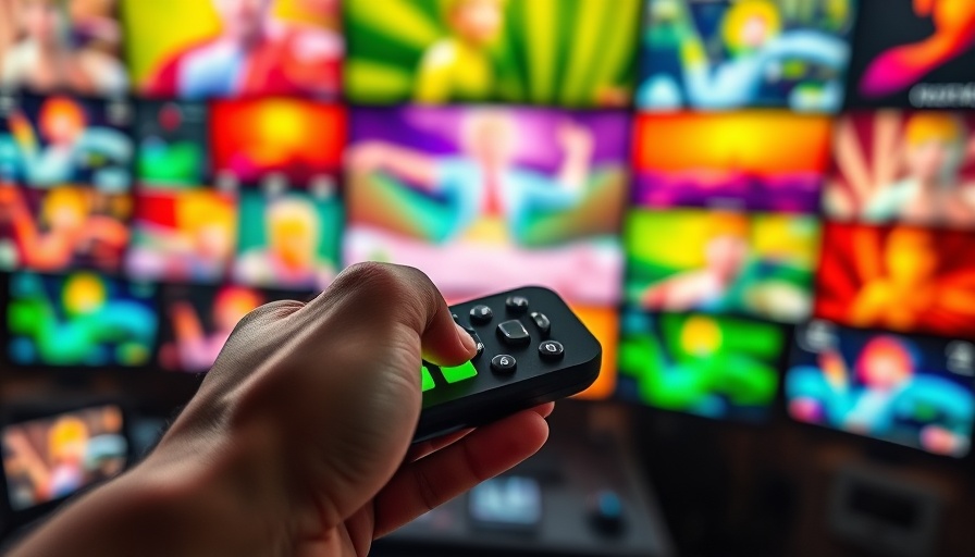 Person using remote control with multiple screens, future technology trends.