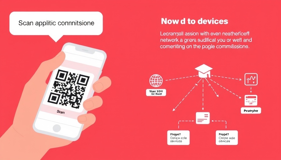 Thread protocols for home automation setup illustration with QR code.