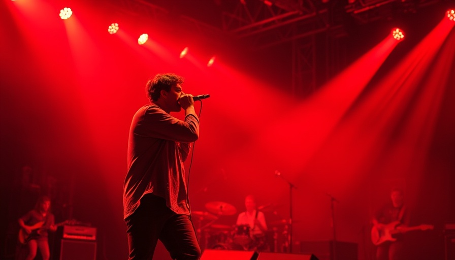 Jane's Addiction live performance under vibrant red lights.