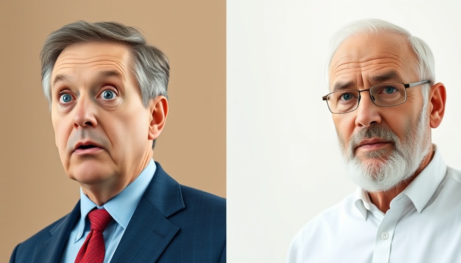 Two men in contrasting expressions, Trump Epstein Exposé