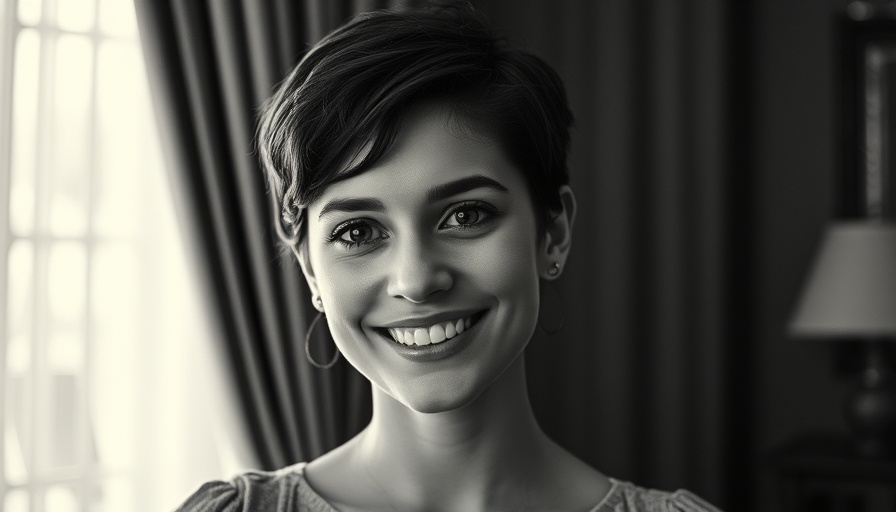 Portrait of a smiling woman in a vintage setting