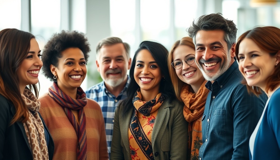 AI startups enhancing human connections with diverse professionals smiling.