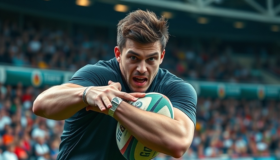 Intense rugby tackle during British and Irish Lions 2025 match.