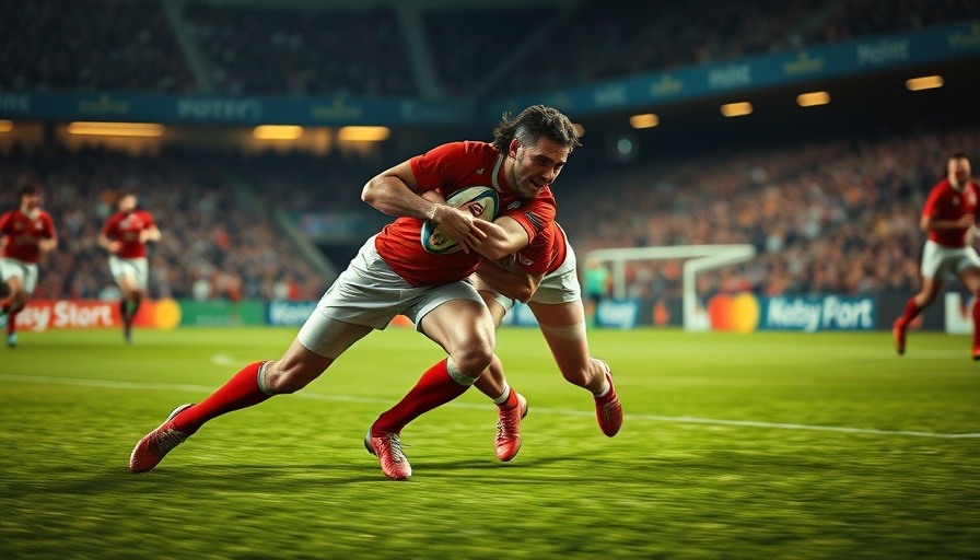 British and Irish Lions 2025 second Test player in action tackling.