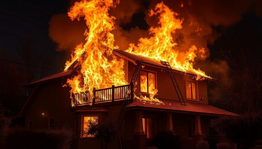 How Climate Change Affects Home Security: house on fire at night.