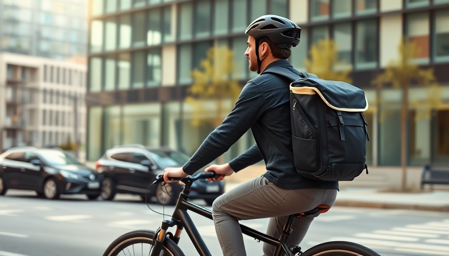 Cyclist wearing helmet riding in city - California Bicycle Helmet Laws