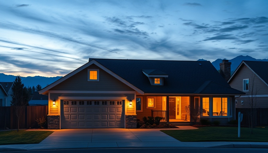 Smart home security during power outages at dusk.