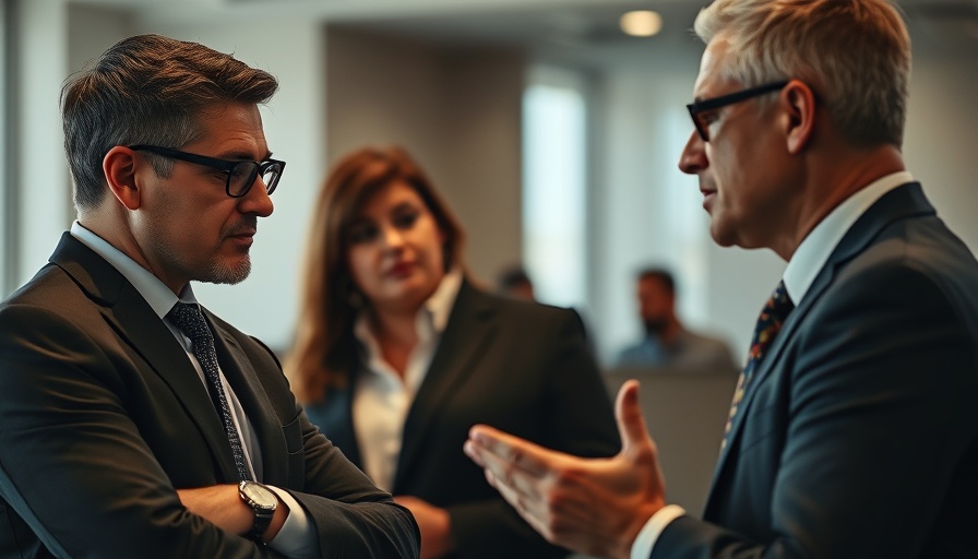 Executives discussing AI delays, corporate setting.