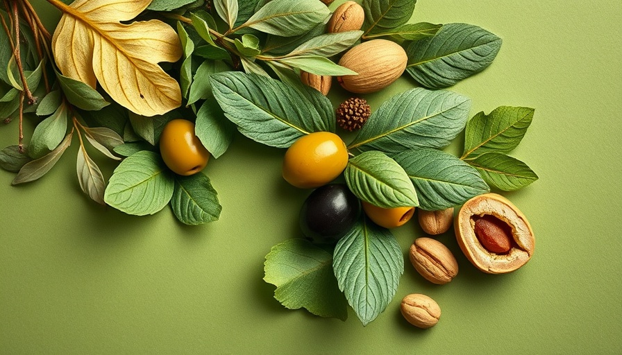 Abstract collage representing the Mediterranean diet for longevity.