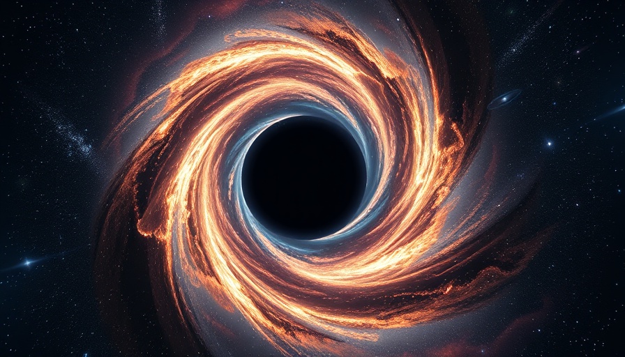Gravitational lensing view highlighting the most massive black hole