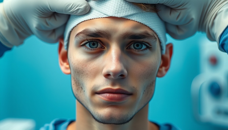 Young man with head injury receiving medical care, memory loss concern.