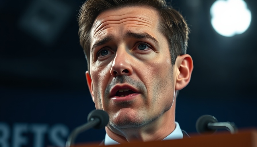 Close-up of man speaking at a podium, focused expression.