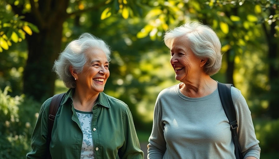 Older women walking in nature, possible link to omega-3 intake reducing Alzheimer's risk.