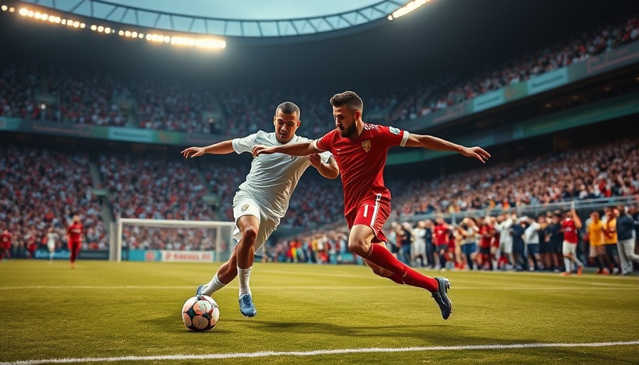 Football players in action during a game, showcasing today's trending news.