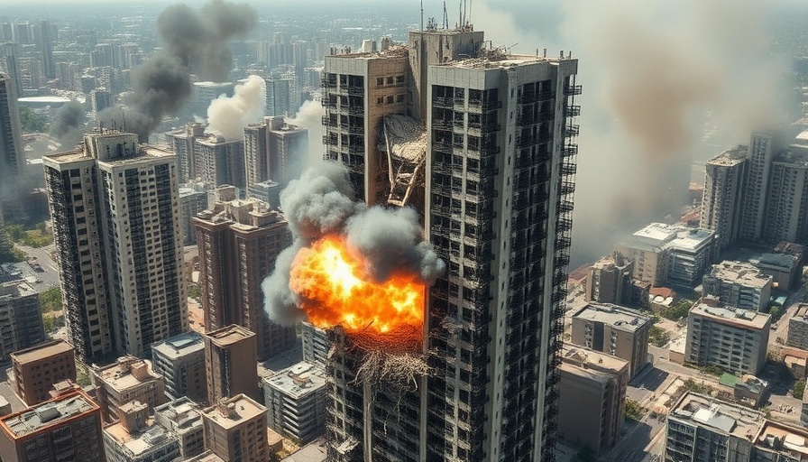 Israel airstrikes Gaza high-rise building collapse with smoke