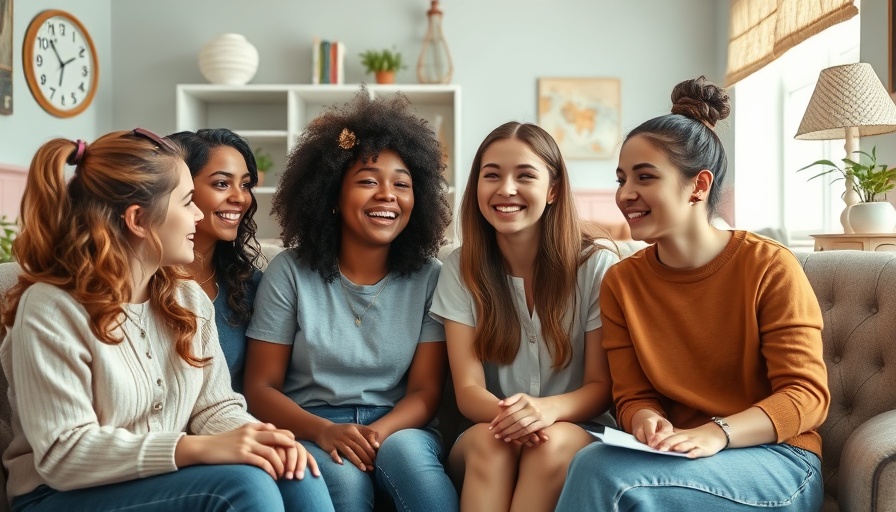 Teen girls chatting in cozy room for Baby-Sitters Club musical.