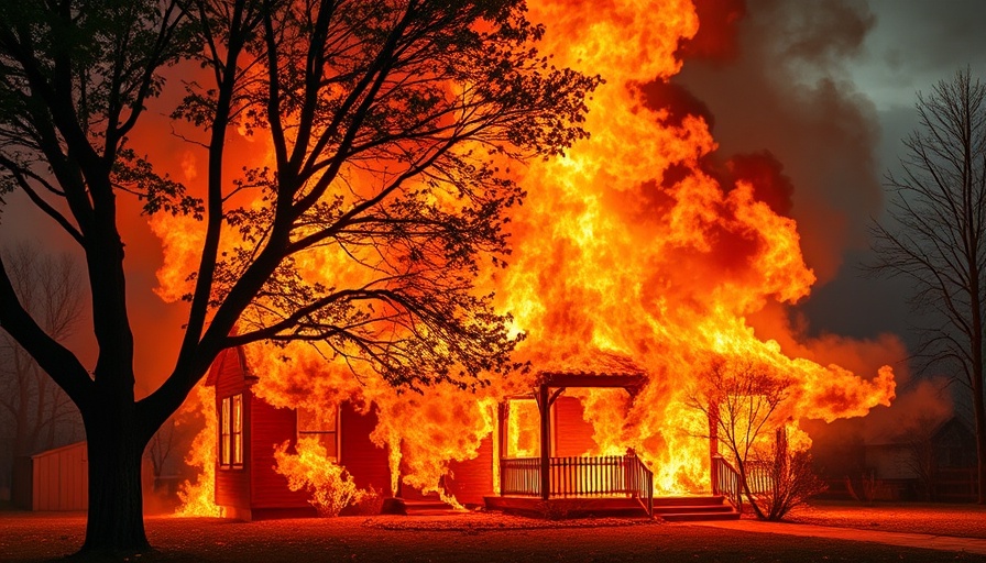 House fire emphasizing fire safety tips for homeowners