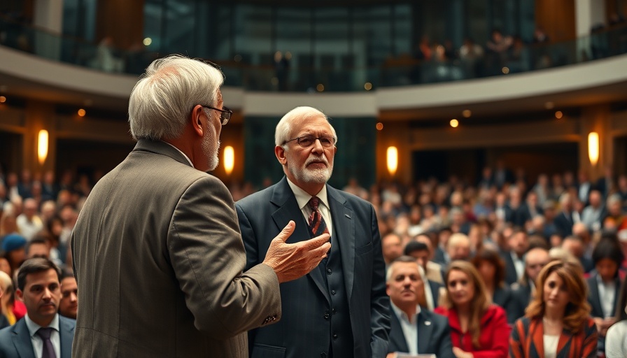 Trending news today: formal assembly with speaker and audience