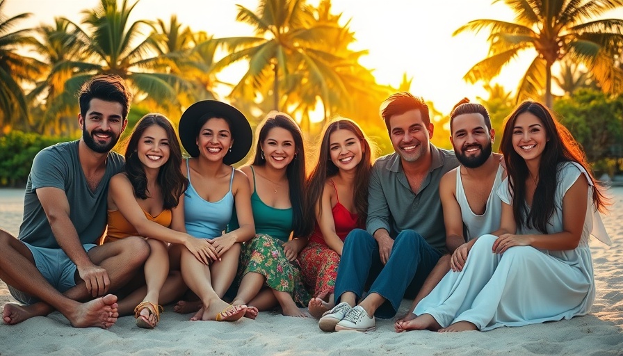 Jawan Survivor 49 group enjoying a sunny beach with smiles.