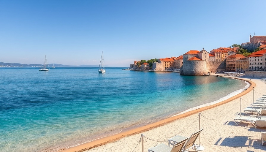 Beautiful Dubrovnik coastal view highlighting medieval architecture and serene beach.