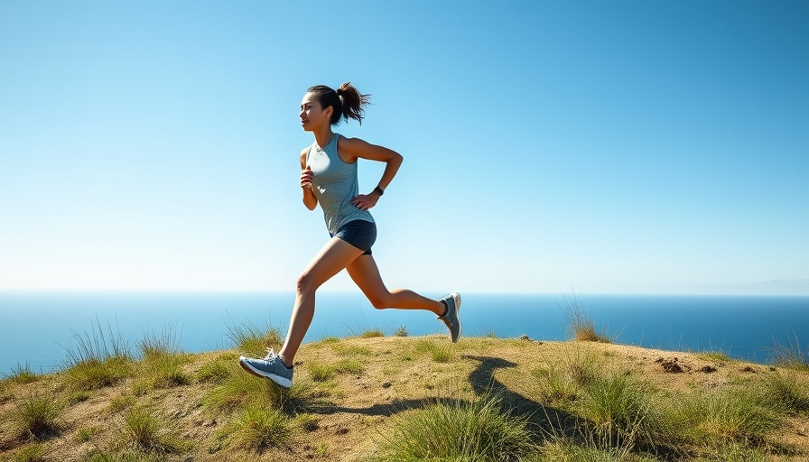 Active woman jogging at sunrise, promoting health and movement.