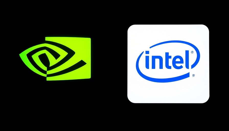 Nvidia and Intel logos on a black background showcasing AI PC collaboration.