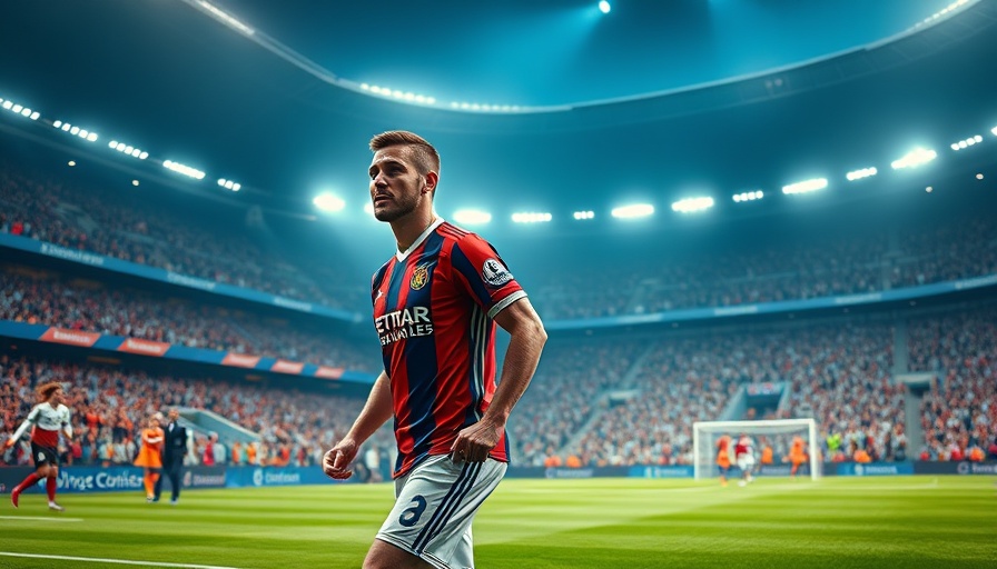 Dynamic football scene in UEFA Champions League setting, vibrant and energetic.