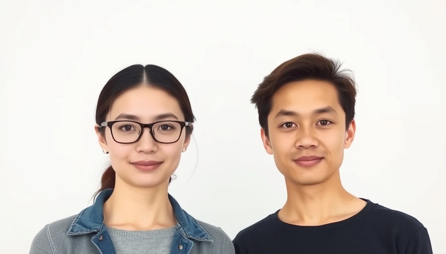 Two individuals posing for a photo, photorealistic lifelike.