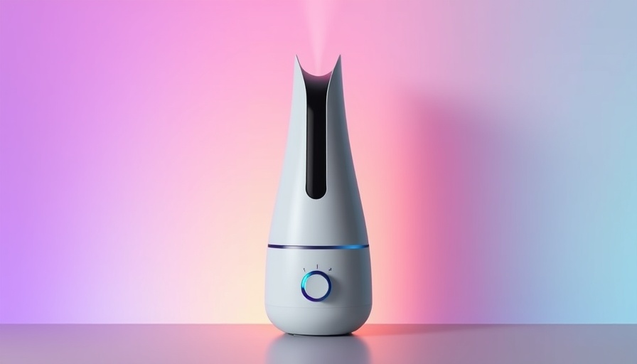 Stylish humidifier for winter comfort on colorful backdrop
